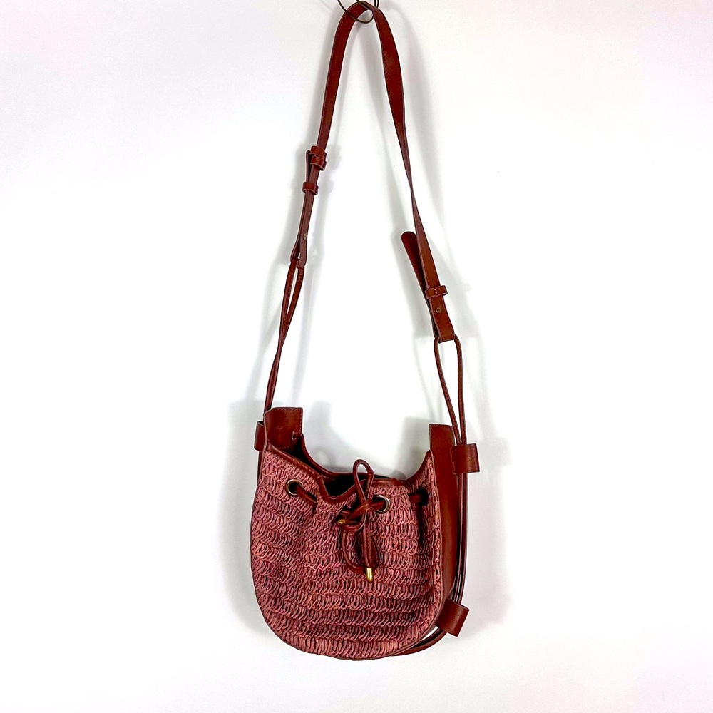Free People Cabana Brown Vegan Leather Cinched Crossbody Purse